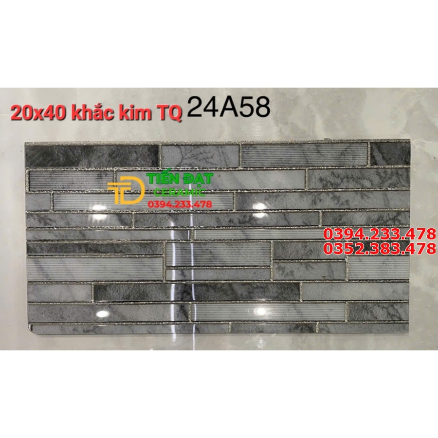Gạch ỐP Lát 20x40 Đá Bóng Kính Ánh Kim TQ