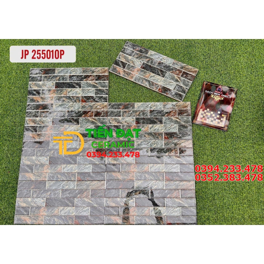 Gạch Bóng Kính 25x50 Trang Trí Điểm Nhấn Khắc Kim