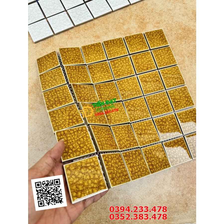 Gạch Vỉ Men Gốm Thủy Tinh 30x30 Ốp Lát Nhà Tắm