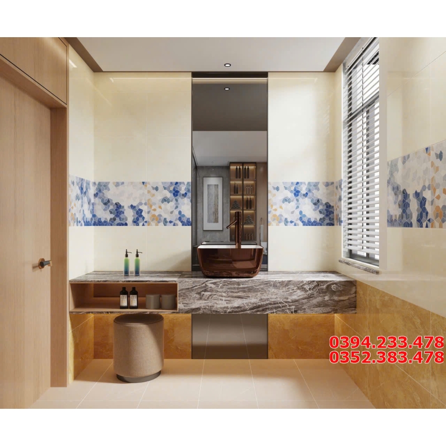 Gạch Đá Cao Cấp Apodio 40x80 Điểm Hoa Văn Lục Giác