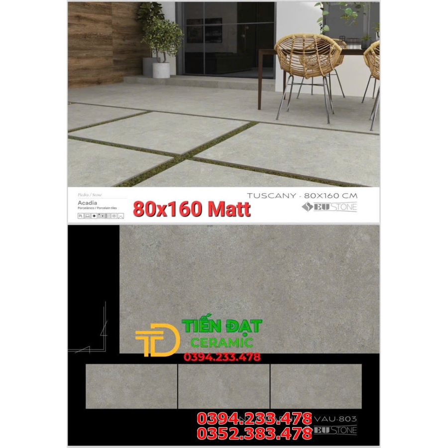 Gạch Nhập Khẩu TBN 80x160 Đá Mờ Cao Cấp Mẫu Mới