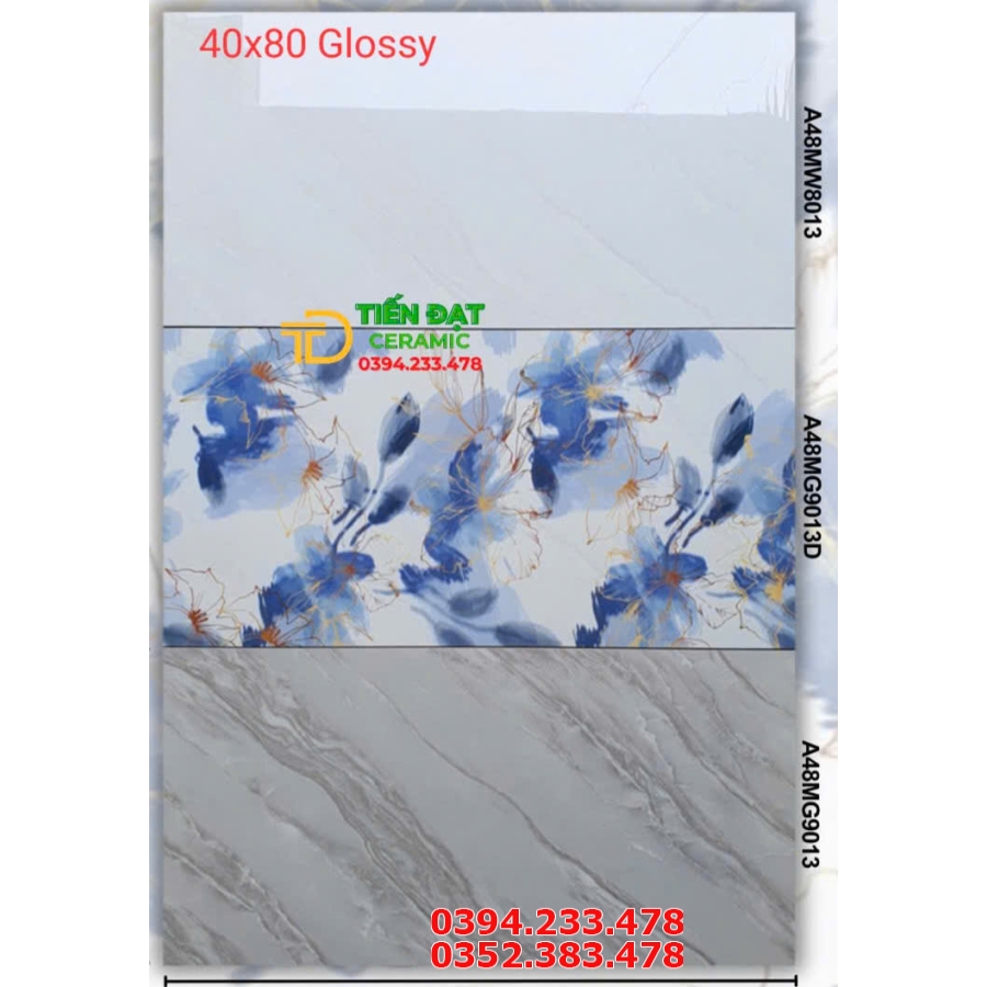 Gạch Ốp Tường Apodio 40x80 Đá Bóng Kiếng Cao Cấp