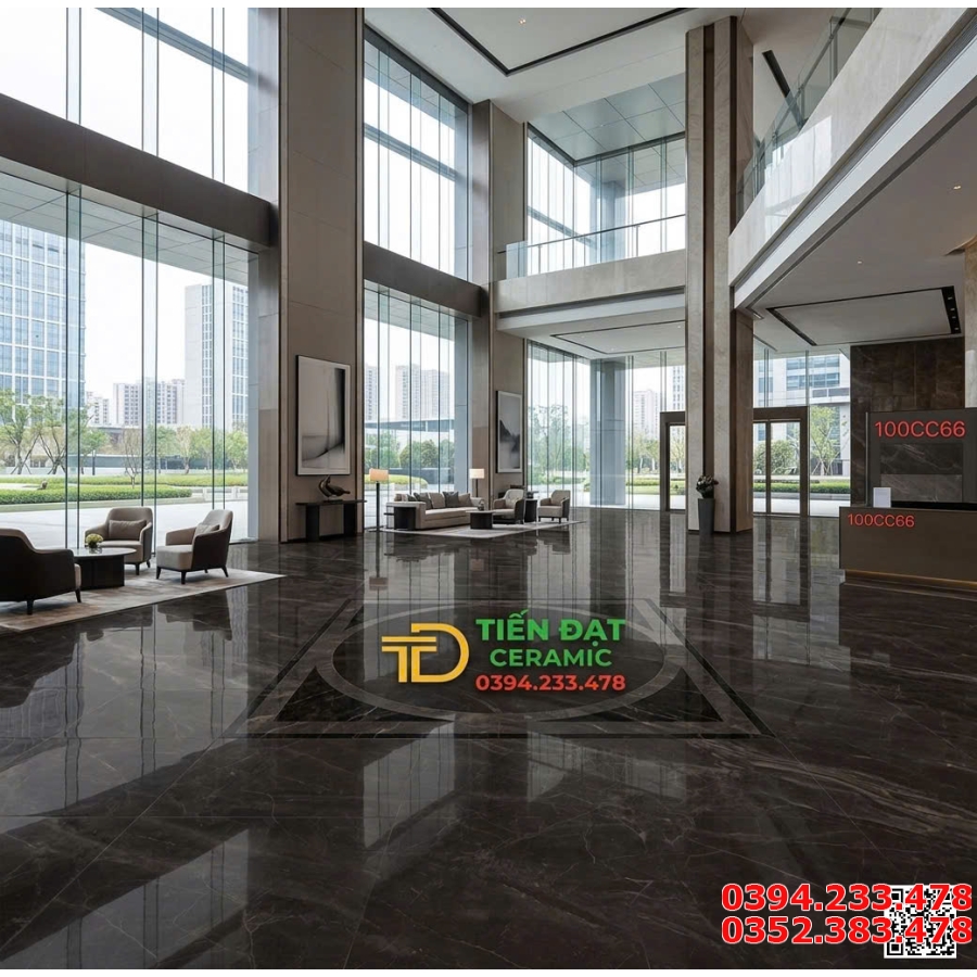 Tổng Kho Gạch TQ 1000X100 Bóng Kim Cương Vân Nâu Nhạt 