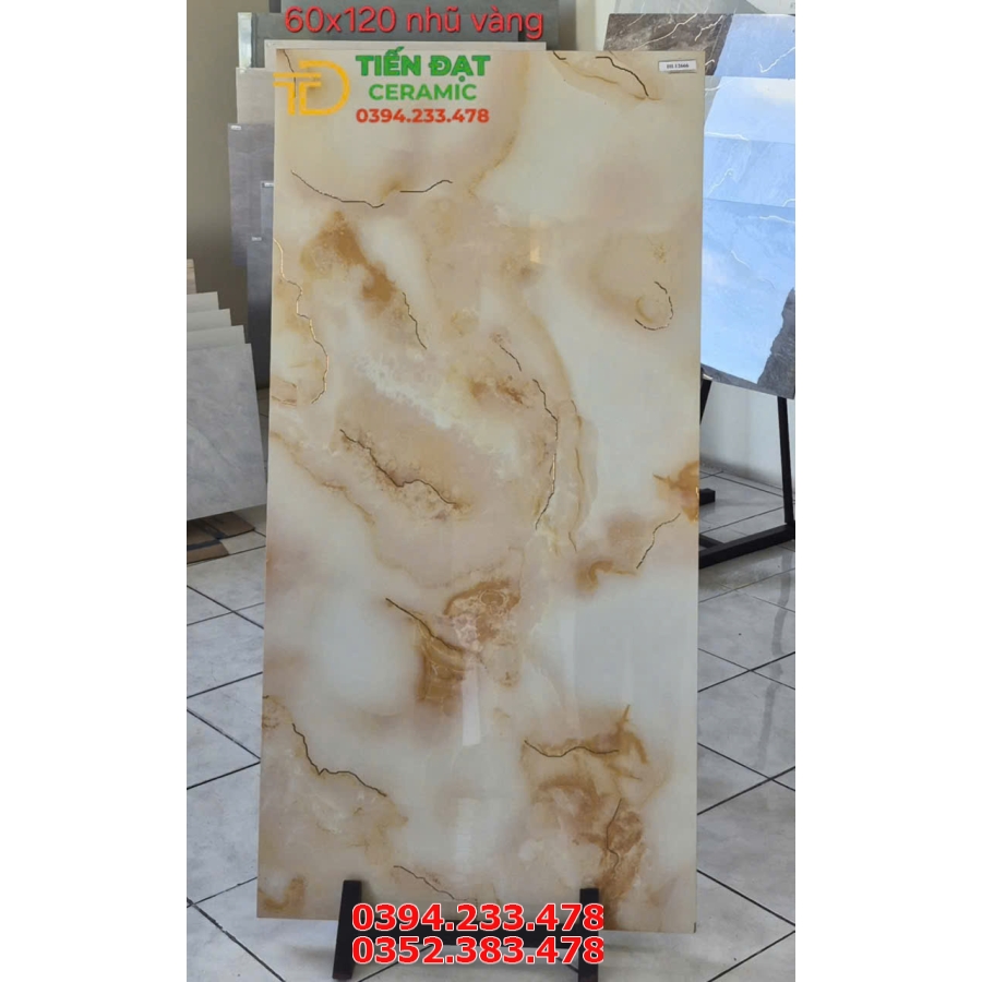 Gạch Ốp Lát Biệt Thự 60x120 TQ Nhũ Vàng Cao Cấp Mới Nhất