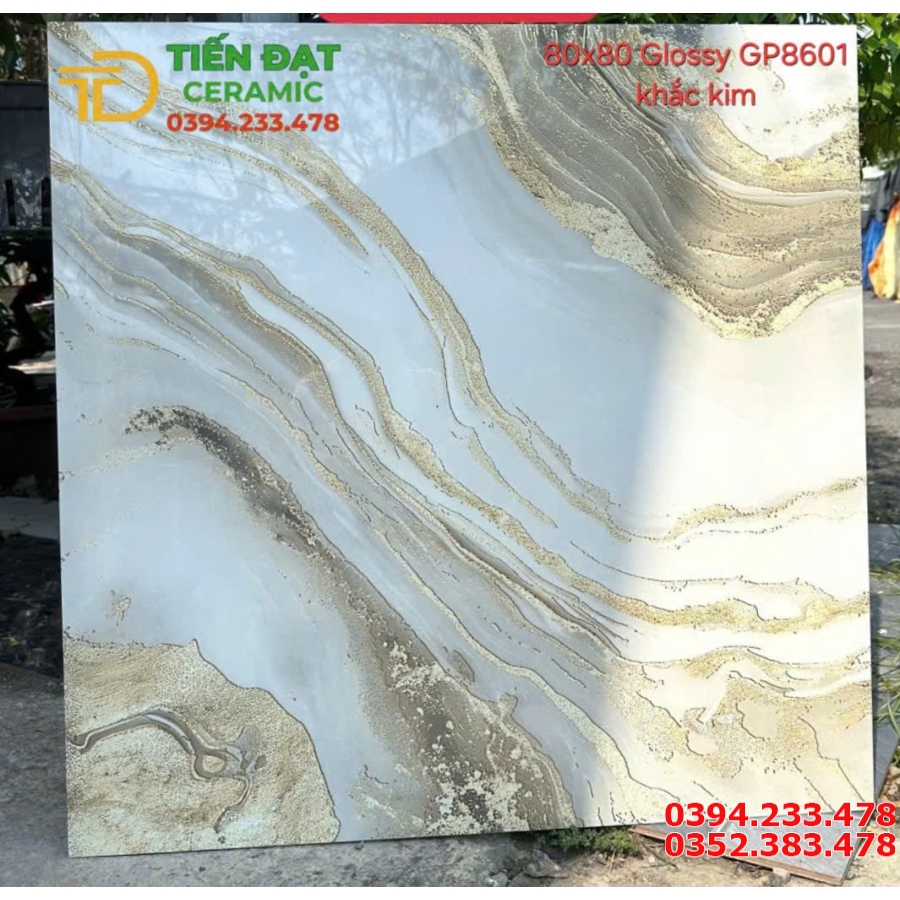 Gạch Nhũ Vàng TQ 80x80 Lát Phòng Khách Cao Cấp