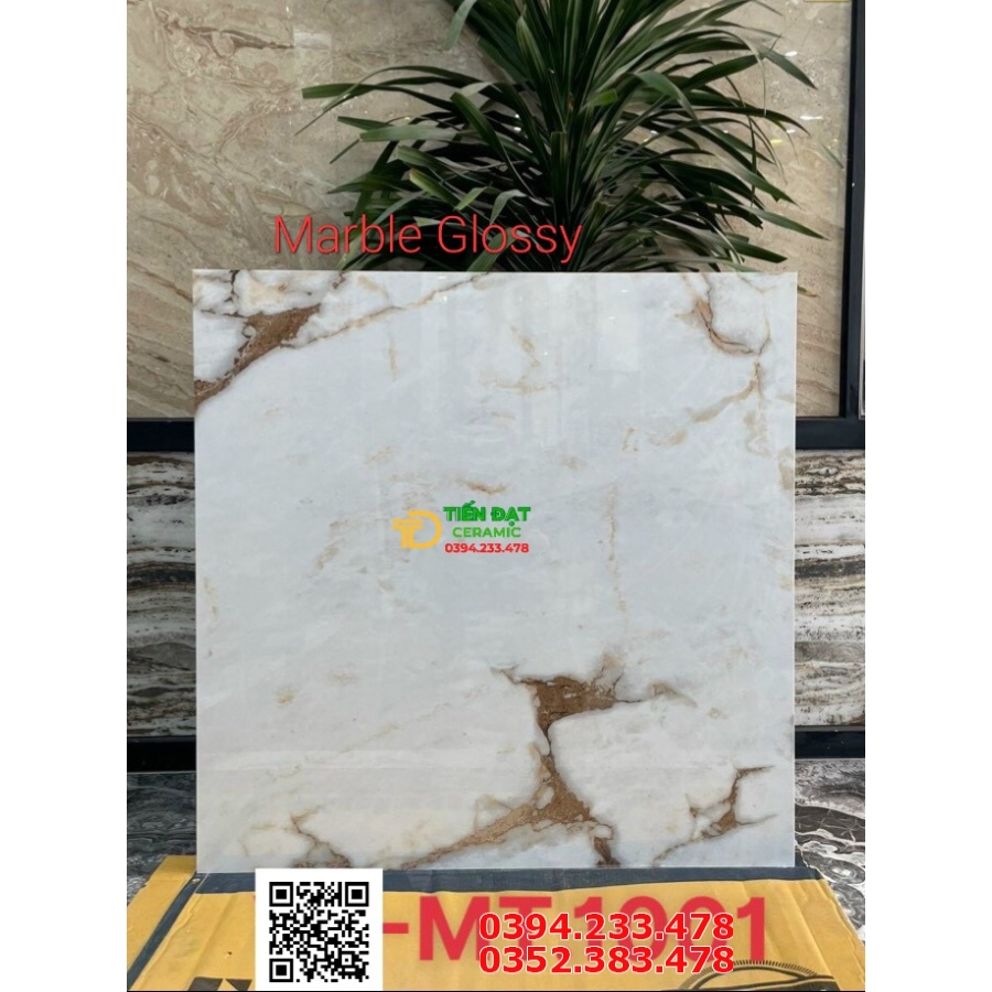 Gạch Ốp Lát Bóng Kiếng 100x100 Vân Vàng Nhạt 