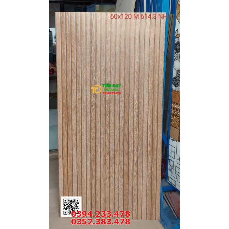 Gạch Ốp Lát Giả Gỗ Sọc Đũa 60x120 Màu Vàng Matt Carving