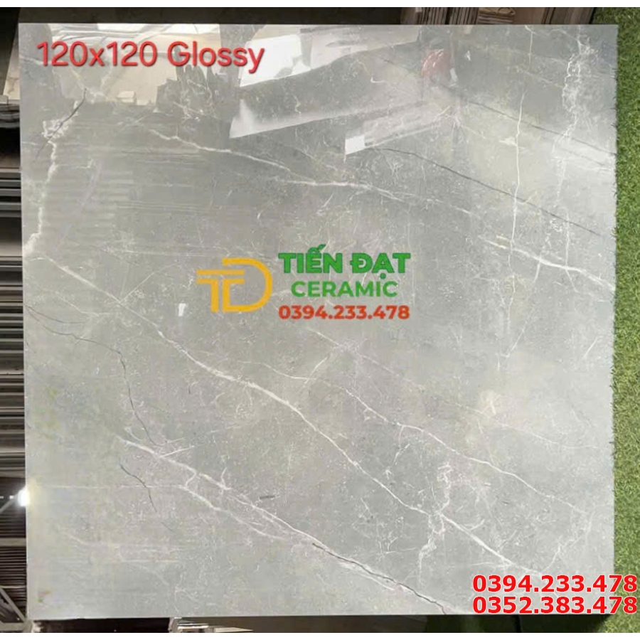 Gạch Ốp Lát Khách Sạn 120x120 Vân Xám Giả Đá Mẫu Mới