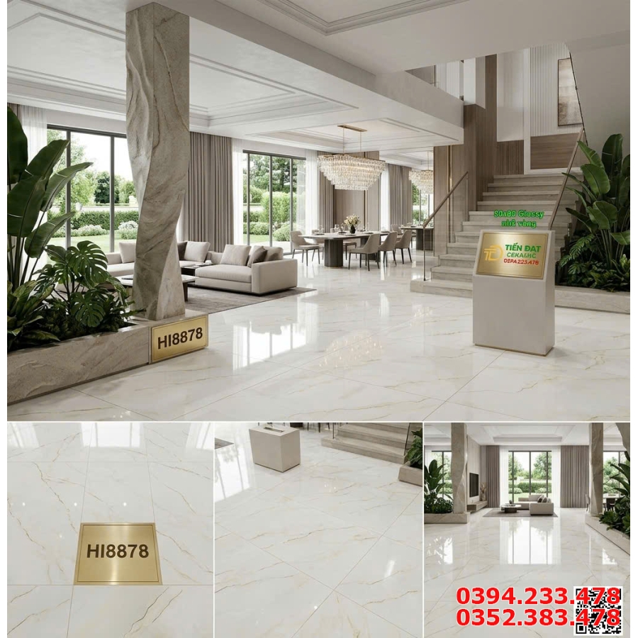 Gạch TQ Khắc Kim 80x80 Cao Cấp Bán Chạy Nhất Miền Nam