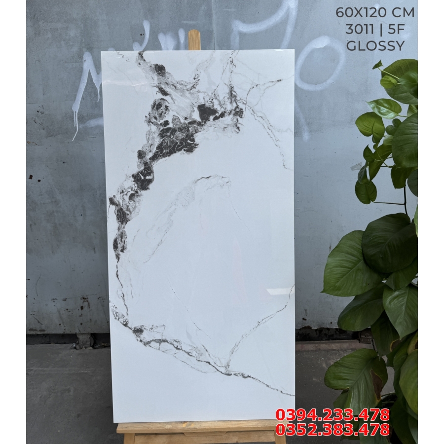 Gạch Khổ Lớn Ốp Tường 60x120 Trắng  Nhiều Vân