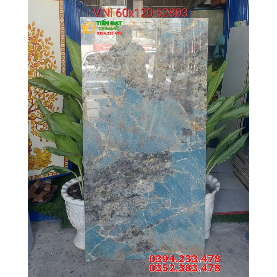 Gạch Ốp Lát Khổ Lớn 60x120 Vân Xanh Giả Đá Cao Cấp