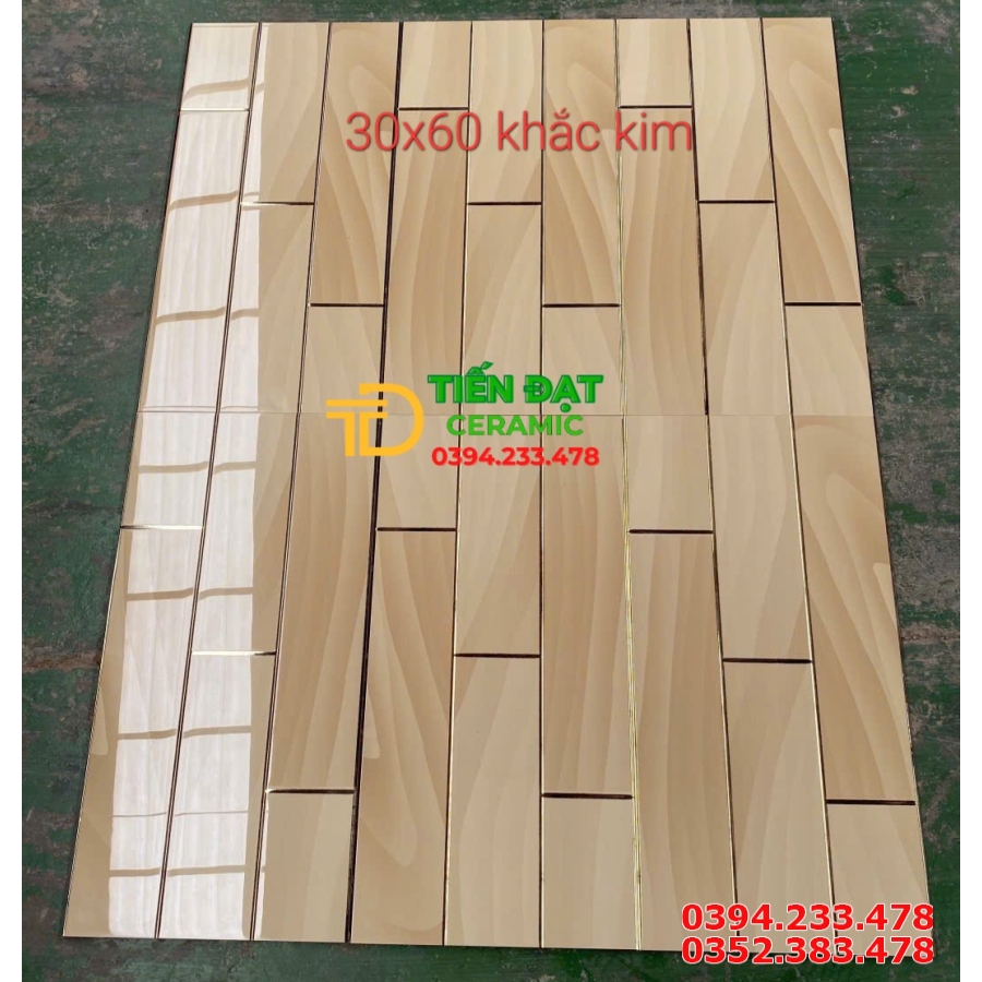 Gạch Ốp Mặt Tiền 30x60 Cao Cấp Nhũ vàng