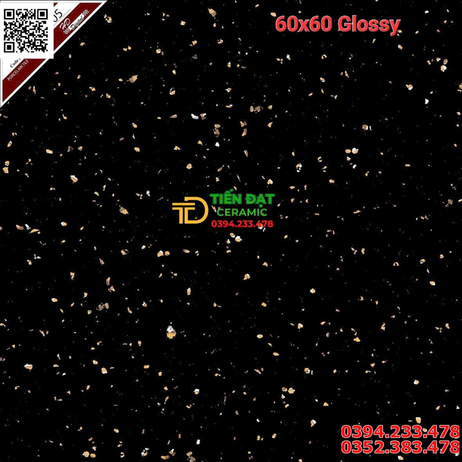 Gạch Ốp Mặt Tiền 60x60 Trang Trí Cột Cổng Đen Hoa Cương