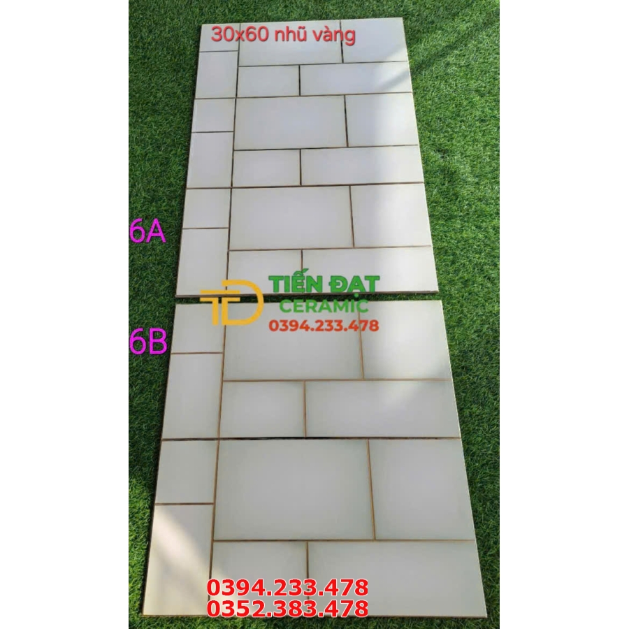 Gạch Ốp Nhà Tắm 30x60 Khắc Kim Vàng Bộ Xanh Nhạt