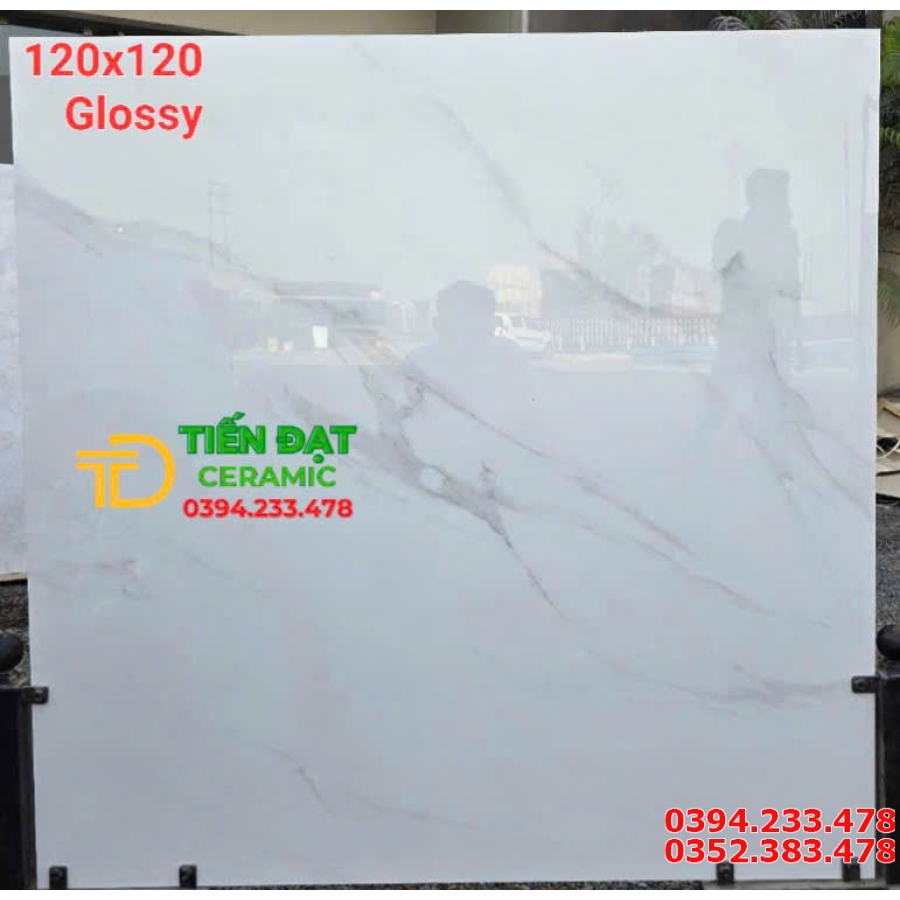 Gạch Ốp Tường 120x120 Trắng Vân Vi Tinh Sale Giá Rẻ