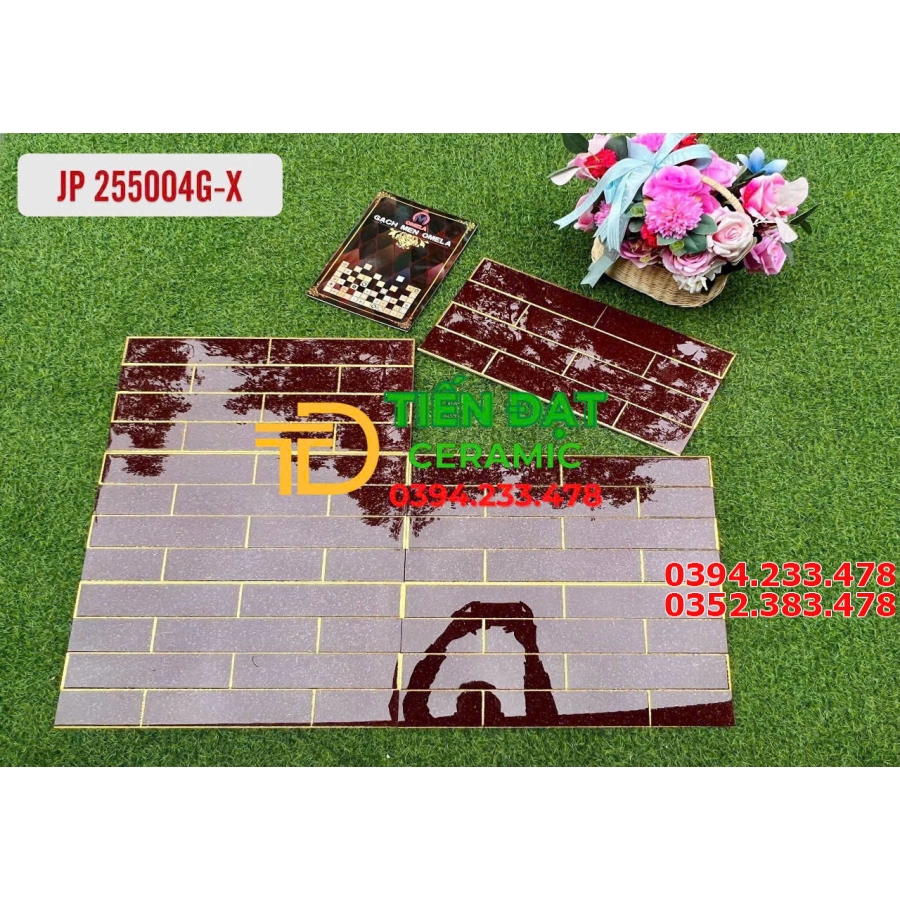 Gạch Nhập Khẩu TQ 25x50 Đỏ Trang Trí Cao Cấp