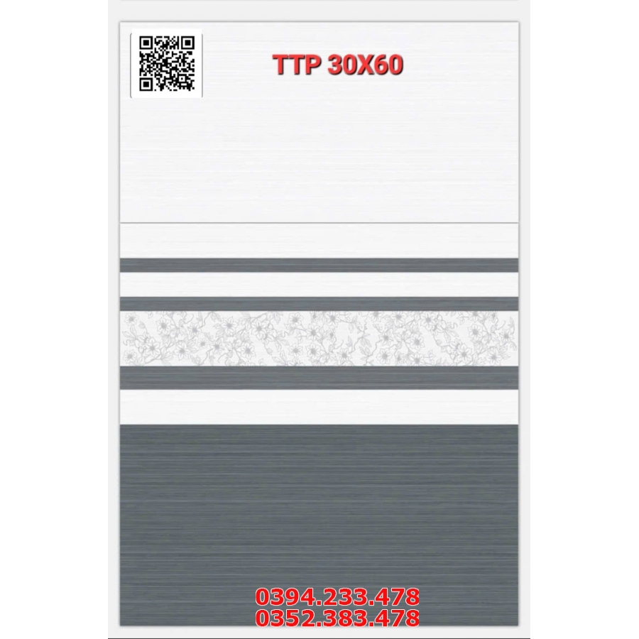 Gạch Ốp Phòng Ngủ 30x60 Trắng Trơn Thân Viền Điểm 