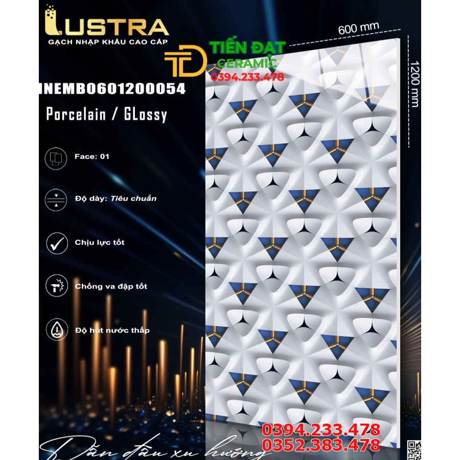 Gạch Ốp Tường 60x120 Hoa Văn Cao Cấp HCM