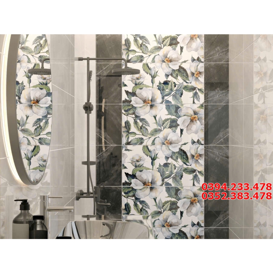 Gạch Ốp Chụ Cổng 40x80 Apodio Bóng Kiếng Vi Tinh 