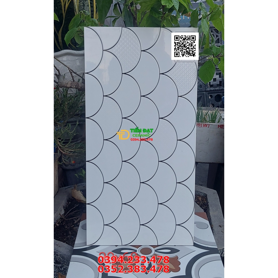 Gạch Ốp Tường Giá Rẻ 30x60 Vân Trắng Vẩy Cá 