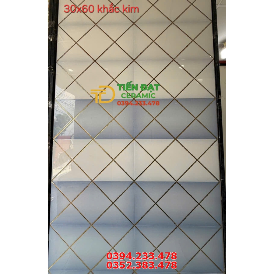 Gạch Ốp Vách Ti Vi Mặt Tiền 30x60 Nhũ Vàng TQ Cao Cấp