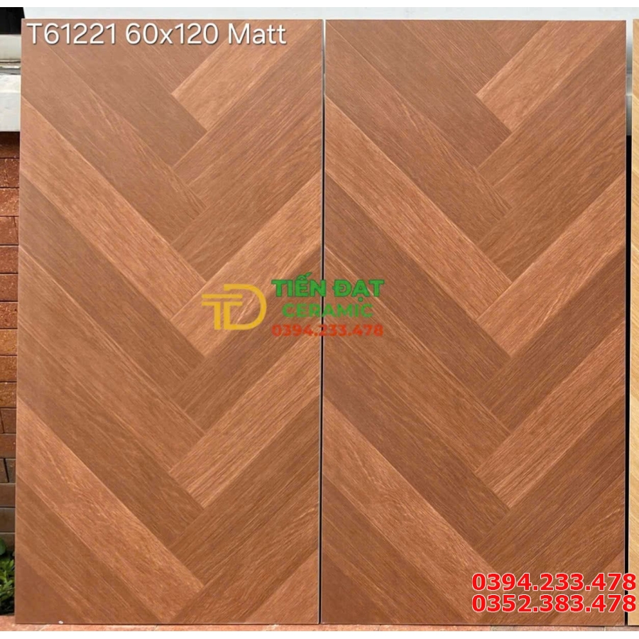Gạch Sương Cá 60x120 Vân Gỗ Vàng Sọc Đậm Mẫu Mới