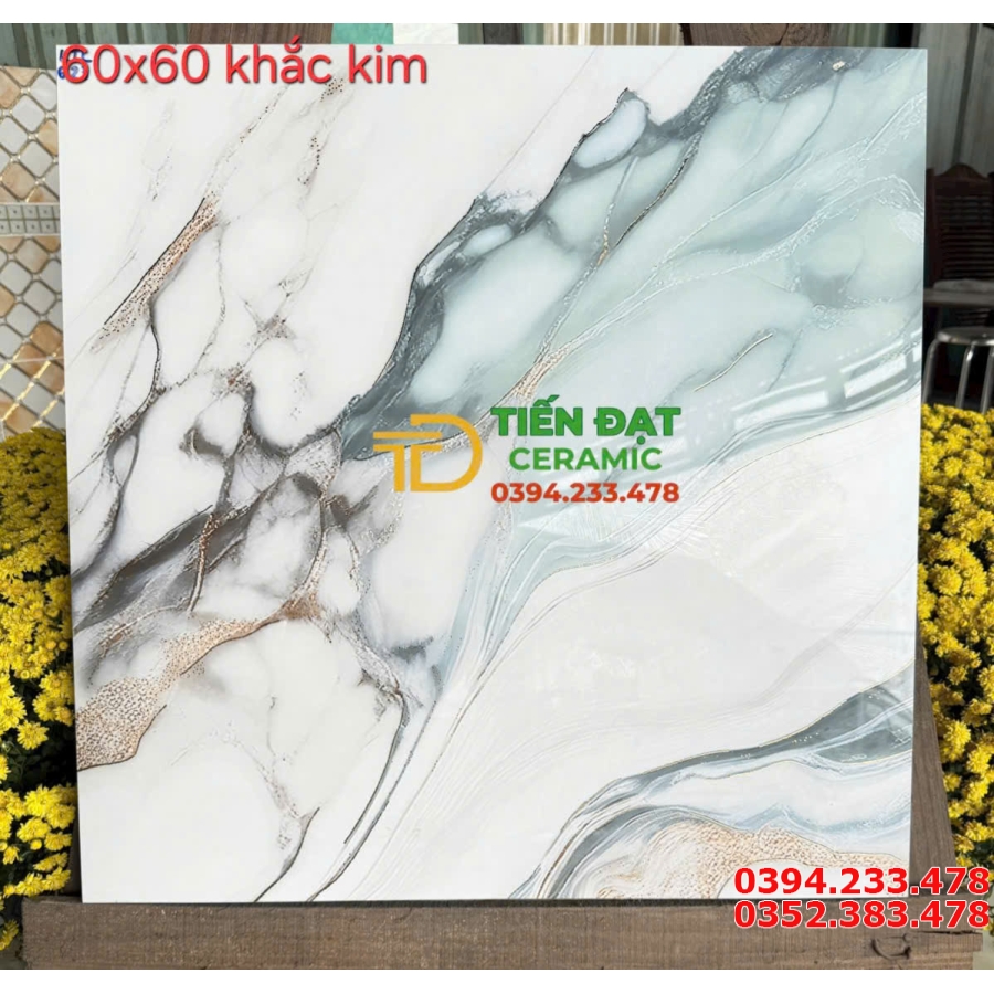 Gạch TQ Nhũ Vàng 60x60 Lát Nền Phòng Khách Cao Cấp