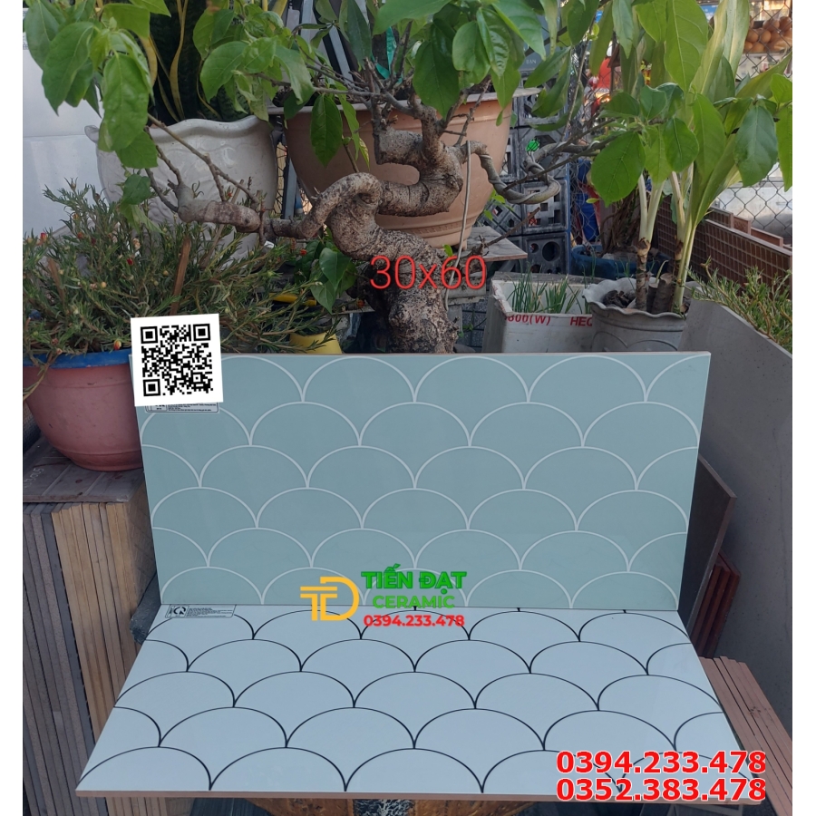 Gạch Vảy Cá Xanh 30x60 Trang Trí Mẫu Mới Rẻ Nhất