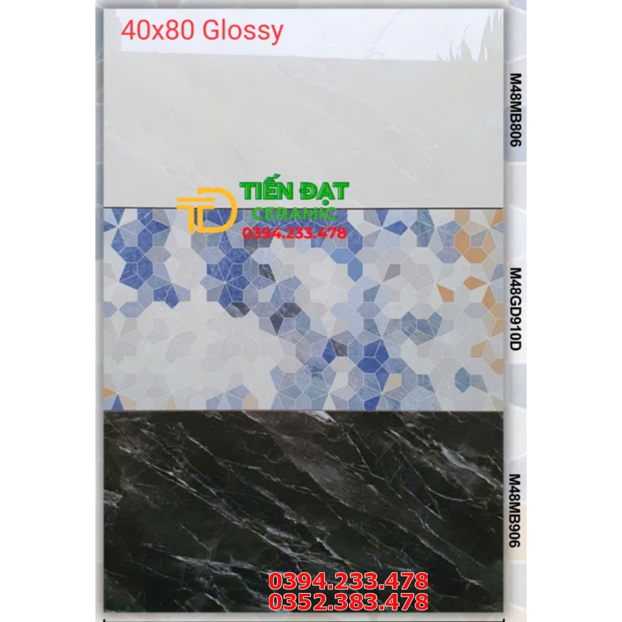 Gạch Ốp Mặt Tiền 40x80 Apodio Đá Bóng Kim Cương Cao Cấp 