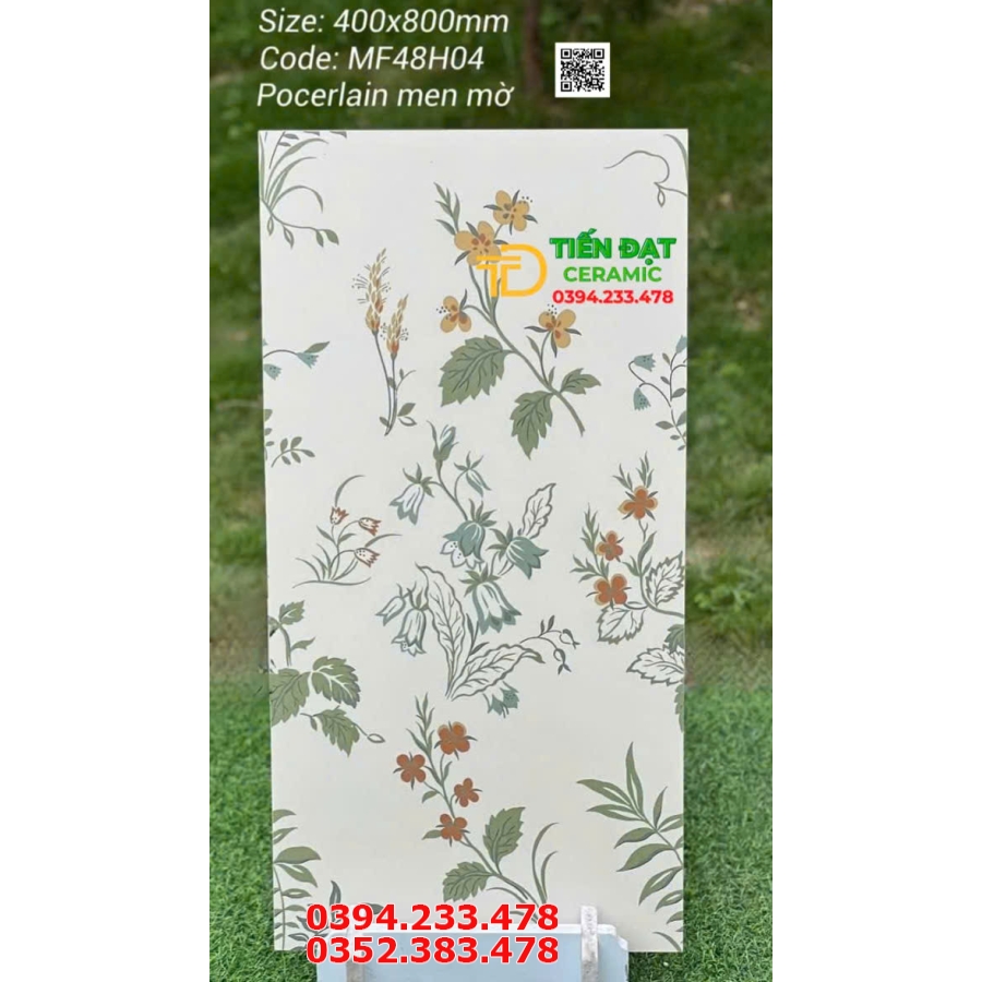 Kho Gạch Ốp Lát TQ 40x80 Hoa Văn Xanh Nhạt Ngọc