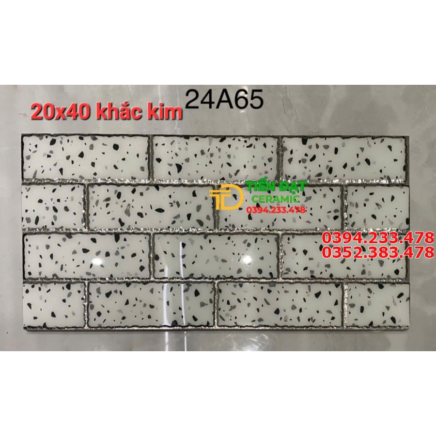 Gạch Trang Trí Terrazzo 20x40 Nhũ Bạc Mẫu Mới