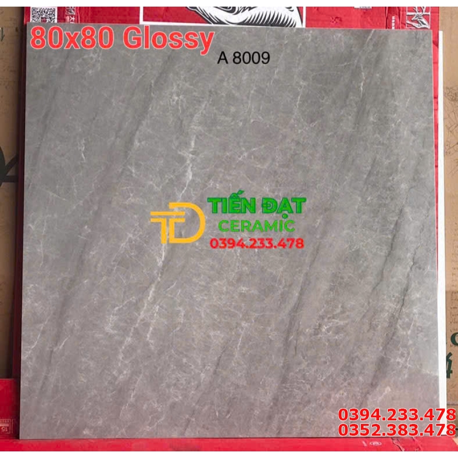 Gạch Trung Quốc 80x80 Lát Phòng Khách Vân Xám Đá 