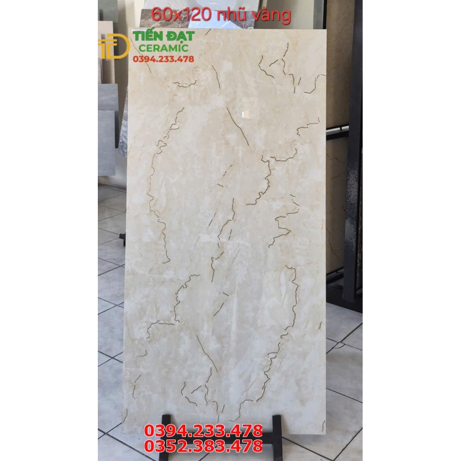 Gạch Trung Quốc Lát Nền 60x120 Bóng Kiếng Ánh Kim Tuyến
