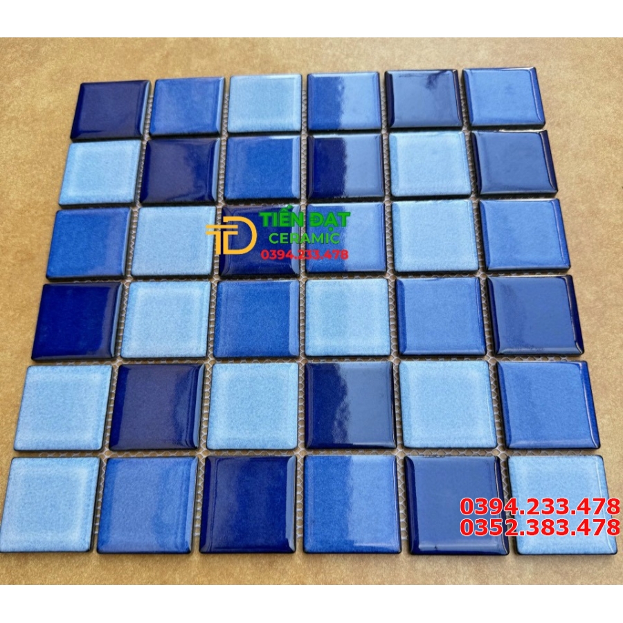 Gạch Vỉ Mosaic 30x30 Ô Vuông To Ốp Lát Hồ Bơi Bể Cá