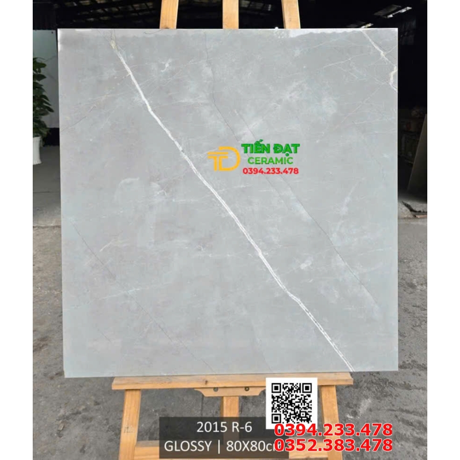 Gạch Lát Nền 80x80 Bóng Kiếng Kim Cương Vân Giả Đá