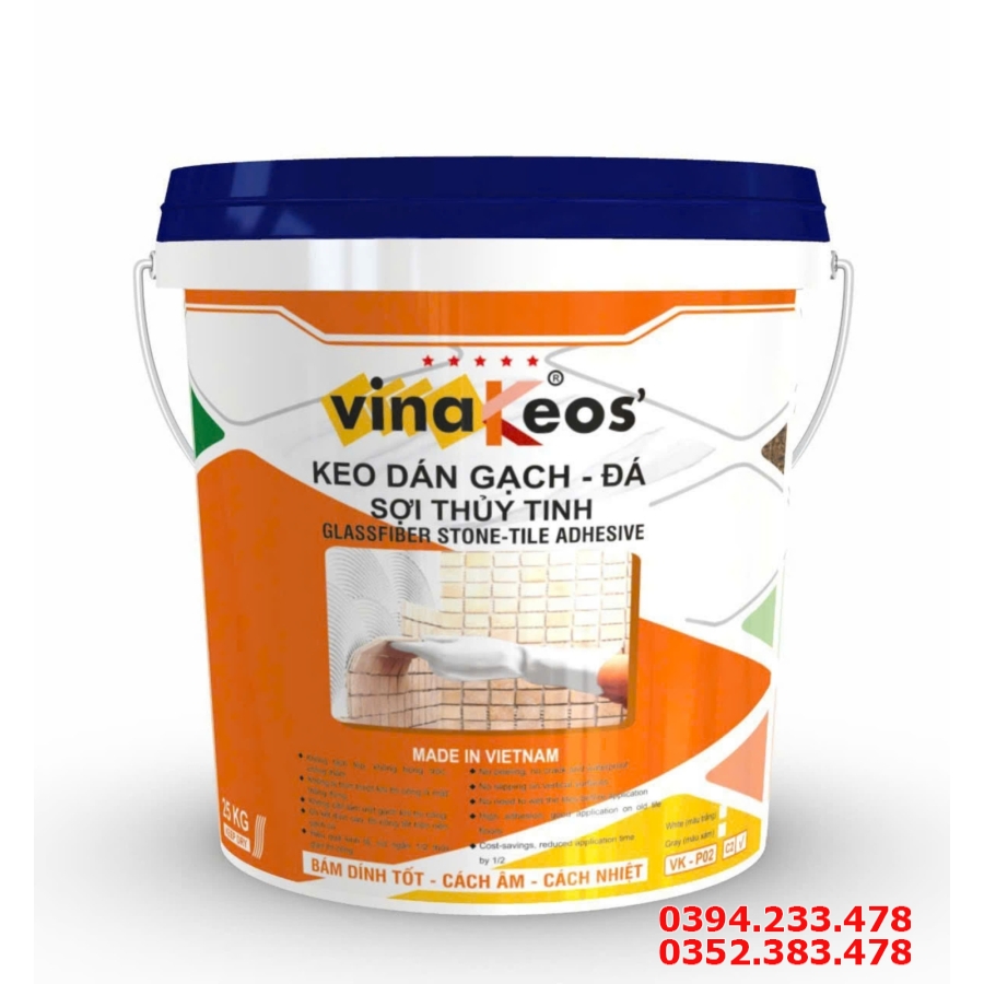 Keo Dán Gạch Đá Sợi Thủy Tinh Vinakeos
