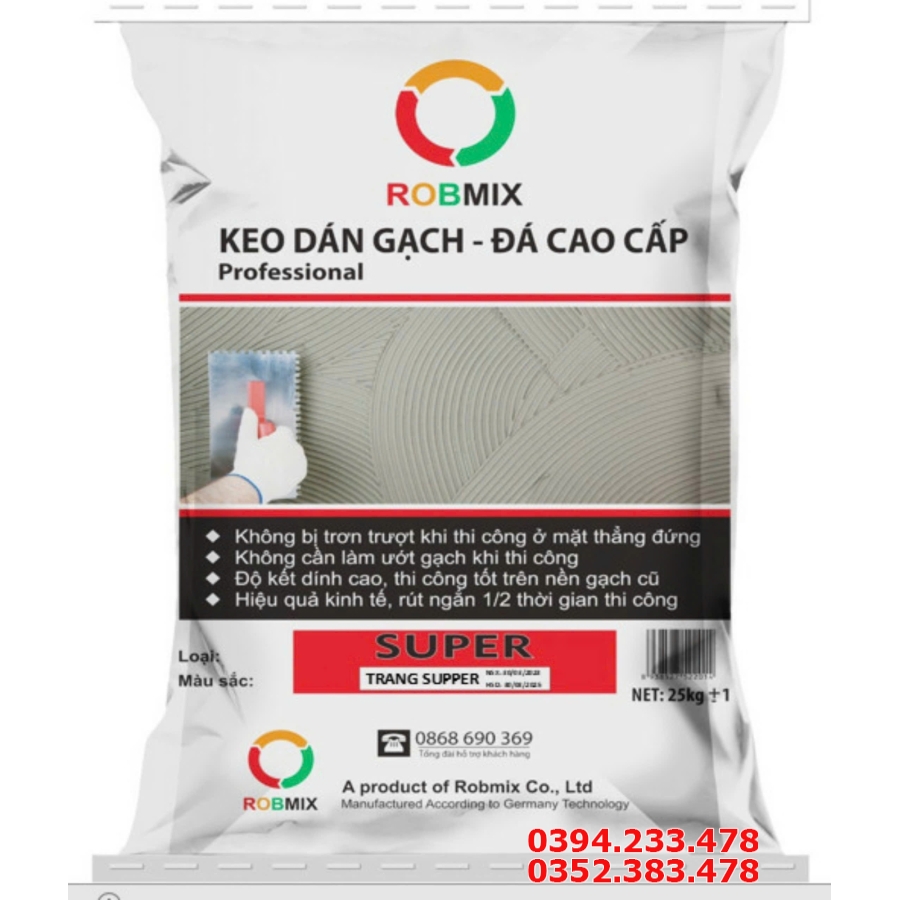 Keo Ốp Lát Đá Cao Cấp Robmix Siêu Dính Chính Hãng