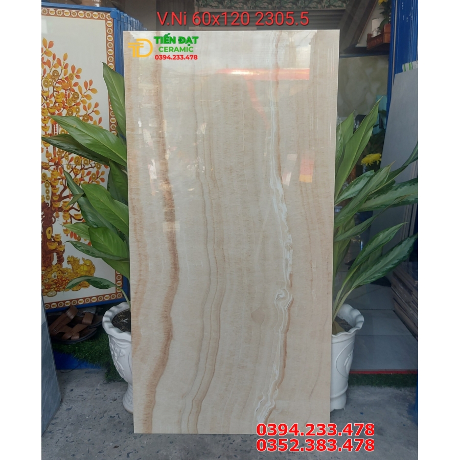 Kho Gạch Ấn Độ 60x120 Bóng Kiếng Vân Giả Gỗ