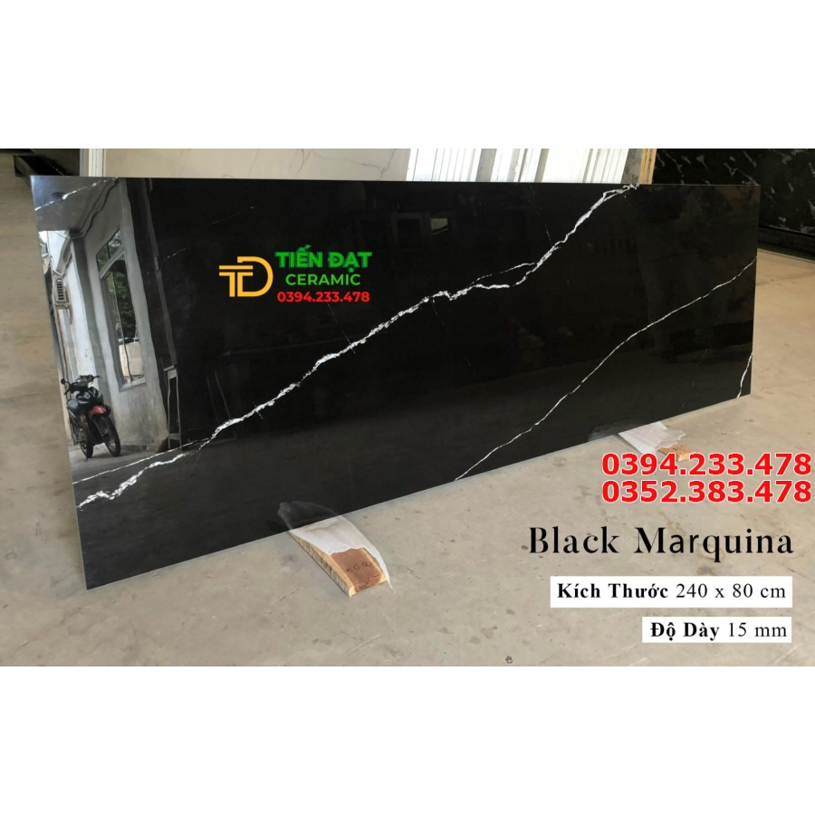 Kho Gạch Ấn Độ Tại Bình Dương 80x240 Đen Vấn Trắng Ốp Mặt Tiền