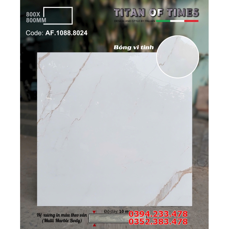 Kho Gạch Apodio 80x80 Ốp Lát Trắng Vân Vàng Vi Tinh