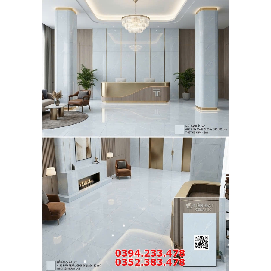 Gạch Khổ To Ốp Tường 120x180 Siêu Bóng Kiếng Kim Cương