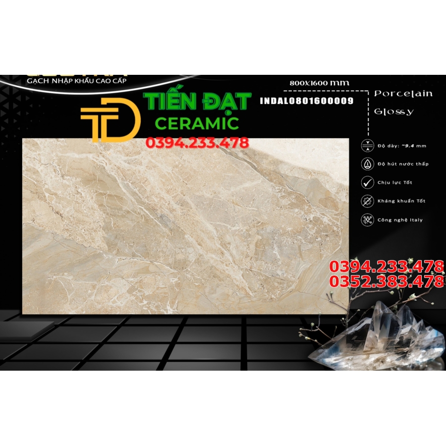 Gạch Lát Nền 80x160 Cao Cấp Vân Giả Đá 