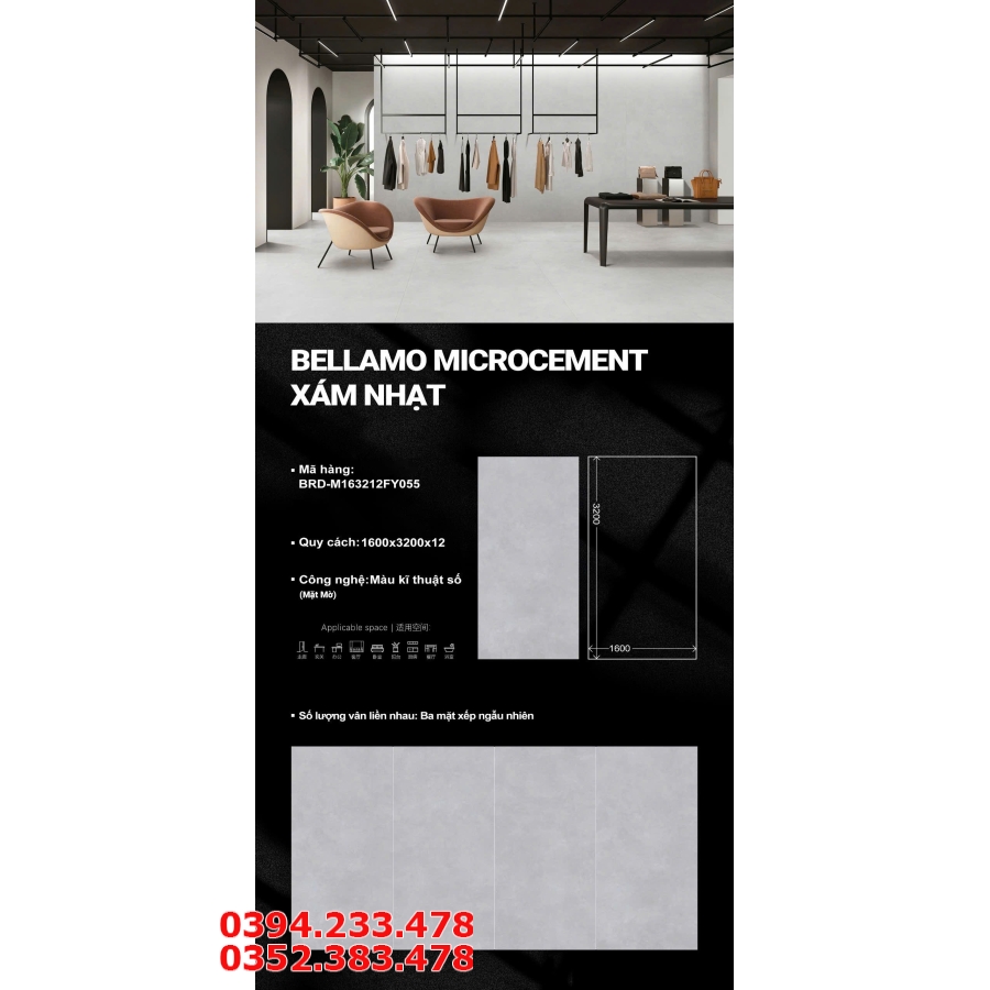 Kho Gạch Khổ To Nhập Khẩu Trung Quốc 160x320 Vân Xám Nhẹ