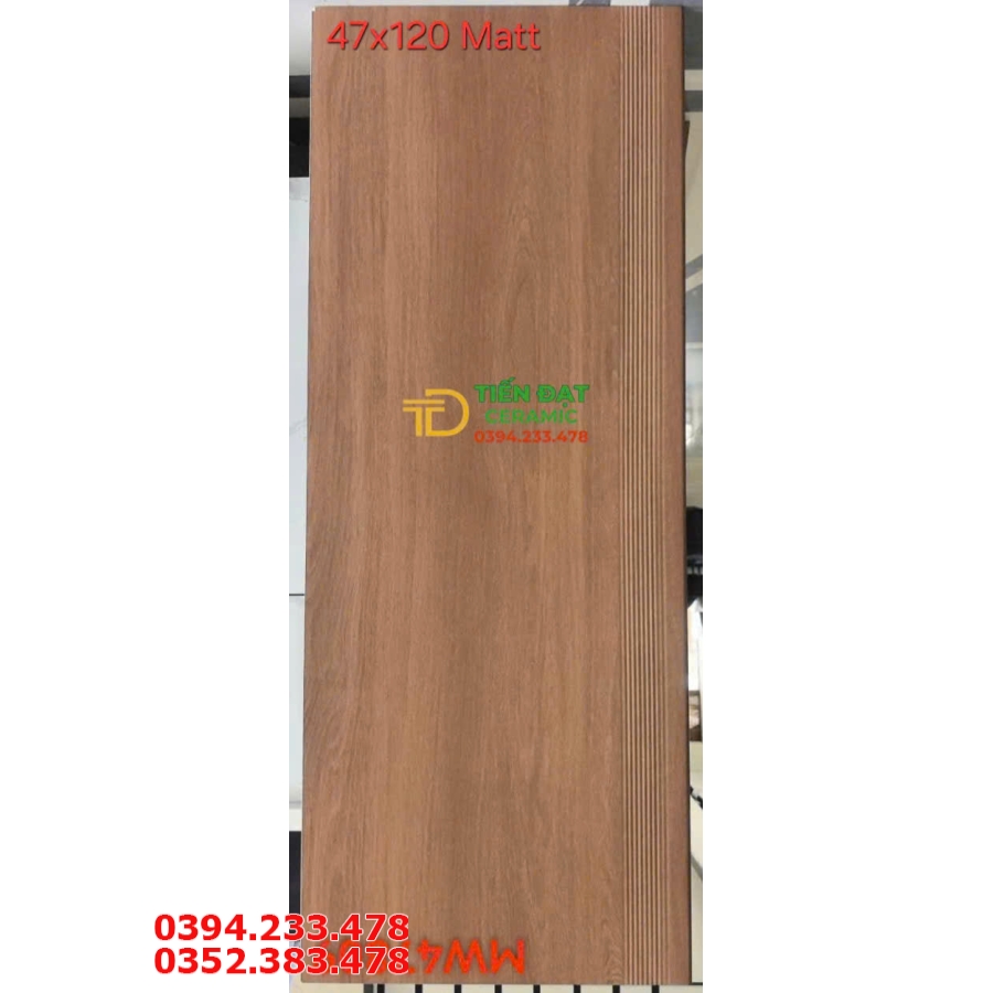 Kho Gạch TQ 47x120 Gạch Gỗ Vân Nâu Đỏ Lát Cầu Thang
