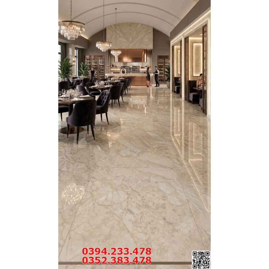 Gạch Khổ Lớn Ý Mỹ 60x120 Vân Vàng Ốp Lát Nhà Hàng
