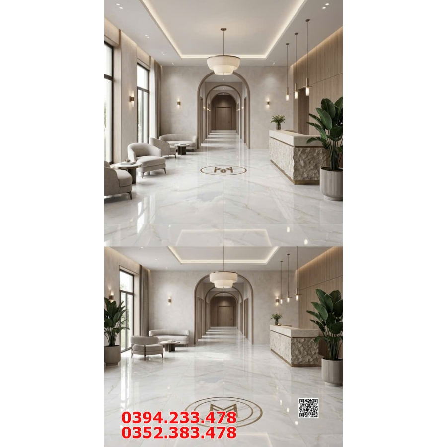 Gạch Ốp Lát 80x160 Khổ Lớn Bóng Kiếng Vi Tinh