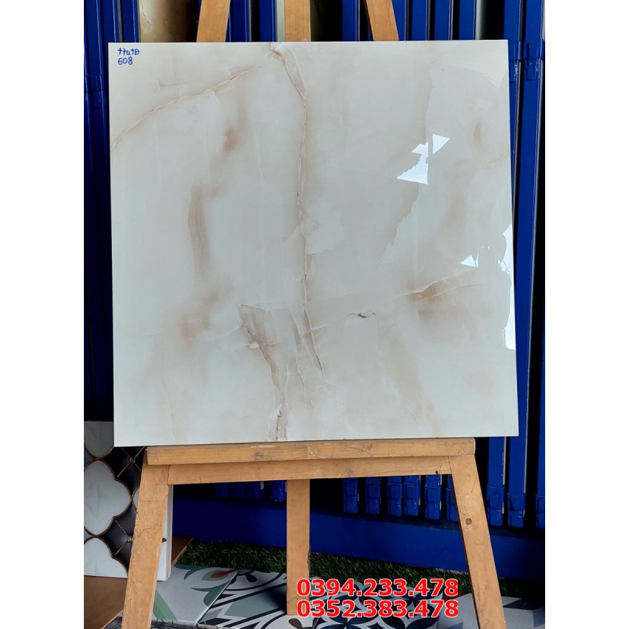 Gạch Nhập Khẩu 60x60 Trắng Vân Đen Ngọc Thạch 