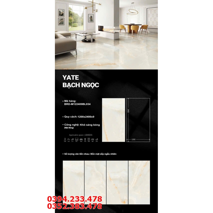 Tổng Kho Gạch Đá Nung Kết TQ 120x240 Vân Vàng Ngọc Thạch