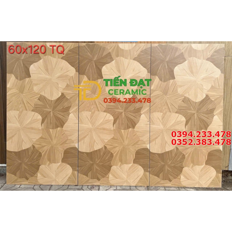 Tổng Kho Gạch Giả Gỗ 60x120 TQ Hoa Cánh Quoạt Vàng Nhạt 