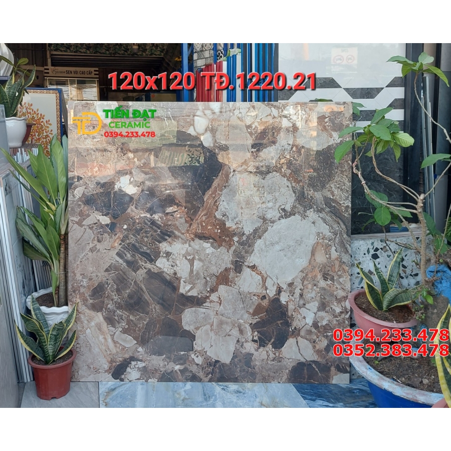 Gạch Bóng Kiếng 120x120 Đá Vân Xanh Marble 